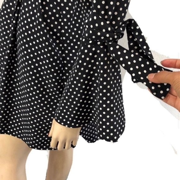 Skylar + Madison Polka Dot Wide Sleeve Wrap Dress - Picture 4 of 16